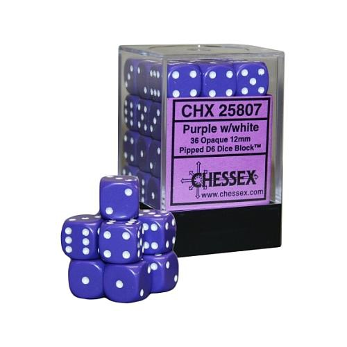 Ensemble de dés 12D6 - Violet avec blanc