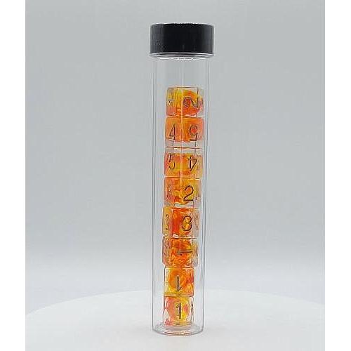 Set of 8 Dice: D6 Fireball