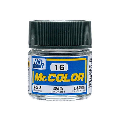 MR. HOBBY  Mr. Color 16 - Ija Semi-Gloss/ijn Aircraft Wwii (C16) Plastic Model Kit Paint In Green