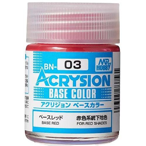 MR. HOBBY  Acrysion Base Color - Base (for Shades) (Bn03) 18Ml Base Color And Primer In Red