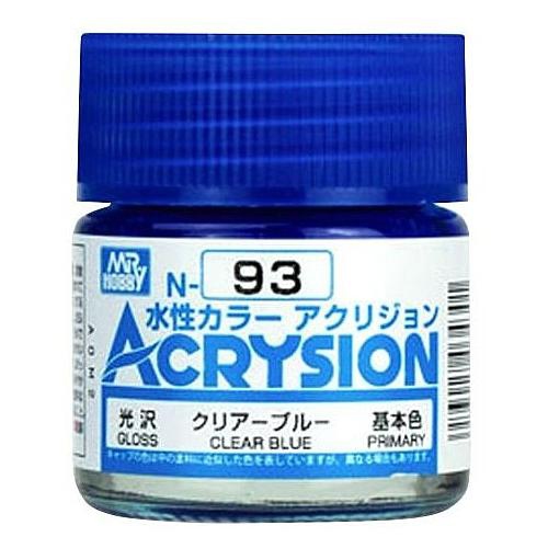 MR. HOBBY  Acrysion Color - Clear (Gloss/primary) (N93) 10Ml Gloss Acrylic Paint In Blue