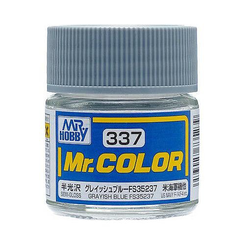 MR. HOBBY  Mr. Color 337 - Grayish Fs35237 Semi-Gloss/us Navy F-14, F-4 (C337) Plastic Model Kit Paint In Blue
