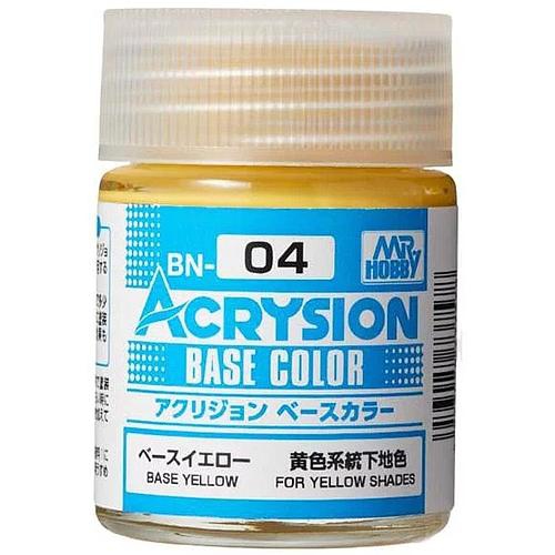 MR. HOBBY  Acrysion Base Color - Base (for Shades) (Bn04) 18Ml Base Color And Primer In Yellow