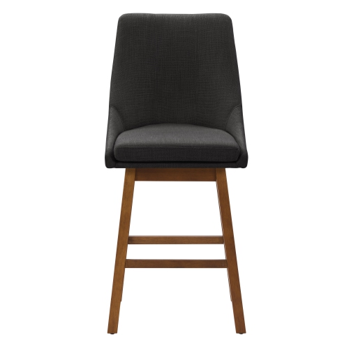 Tabouret de bar en tissu à dossier Boston, lot de 2