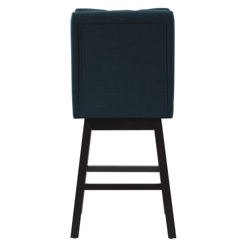 CorLiving DBT-103-B Boston Counter Height Tufted Fabric Barstool, Navy Blue, Set of 2
