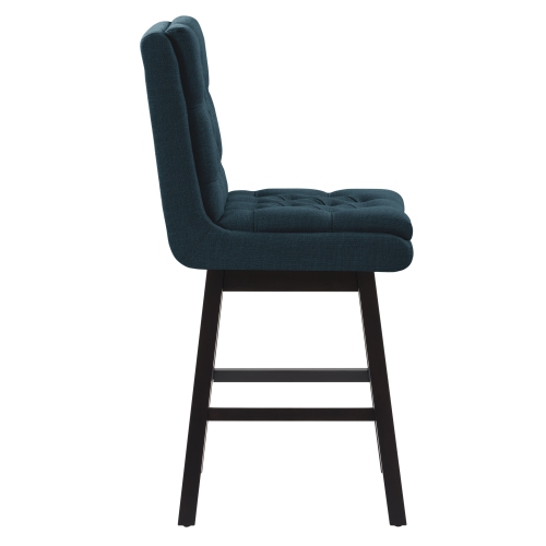 CorLiving DBT-103-B Boston Counter Height Tufted Fabric Barstool, Navy Blue, Set of 2