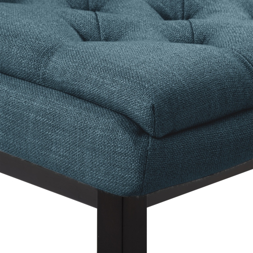 CorLiving DBT-103-B Boston Counter Height Tufted Fabric Barstool, Navy Blue, Set of 2