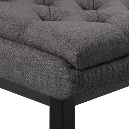 CorLiving DBT-102-B Boston Counter Height Tufted Fabric Barstool, Dark Grey, Set of 2