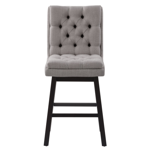CorLiving DBT-104-B Boston Counter Height Tufted Fabric Barstool, Light Grey, Set of 2