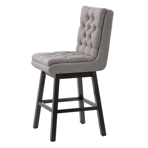 CorLiving DBT-104-B Boston Counter Height Tufted Fabric Barstool, Light Grey, Set of 2