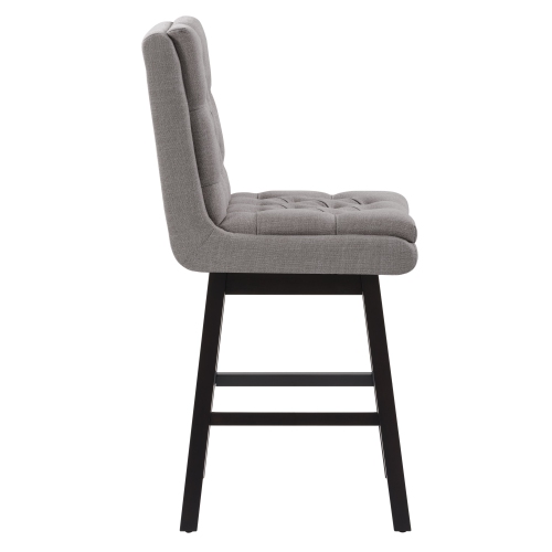 CorLiving DBT-104-B Boston Counter Height Tufted Fabric Barstool, Light Grey, Set of 2