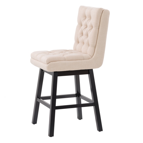 CorLiving DBT-101-B Boston Counter Height Tufted Fabric Barstool, Beige, Set of 2