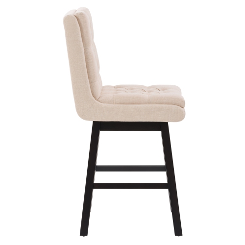 CorLiving DBT-101-B Boston Counter Height Tufted Fabric Barstool, Beige, Set of 2