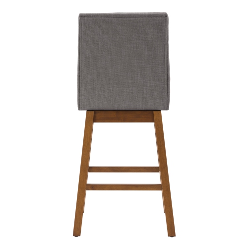 CorLiving DBT-304-B Boston Counter Height Channel Tufted Fabric Barstool, Light Grey, Set of 2