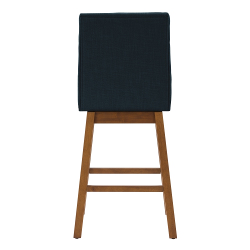 CorLiving DBT-303-B Boston Counter Height Channel Tufted Fabric Barstool, Navy Blue, Set of 2