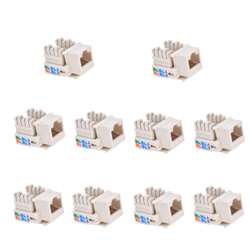 AXGEAR  Rj45 Cat5E 110 Punch Down Keystone Network Ethernet Jack Port 10 PCs