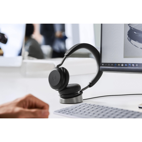 Jabra Evolve2 75 On-Ear Noise Cancelling Sound Isolating Wireless Bluetooth 5.2 Headsets with Mic - USB-A-Microsoft Teams