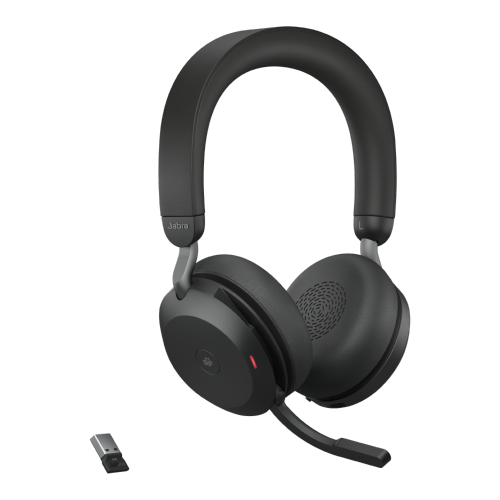 Jabra Evolve2 75 On-Ear Active Noise Cancelling Truly Wireless Bluetooth 5.2 Headsets with Mic