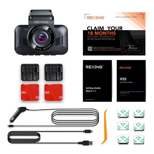 Rexing V55 Dash Cam con capacidades modulares 4K, Wi-Fi de 5.0 GHz y grabadora de cámara GPS para salpicadero de coche