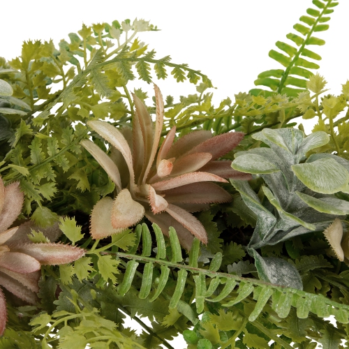 Fern and Succulents Artificial Spring Teardrop Swag - 28"
