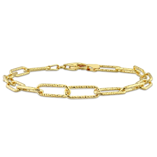 Amour Paperclip Chain Bracelet Yellow Silver