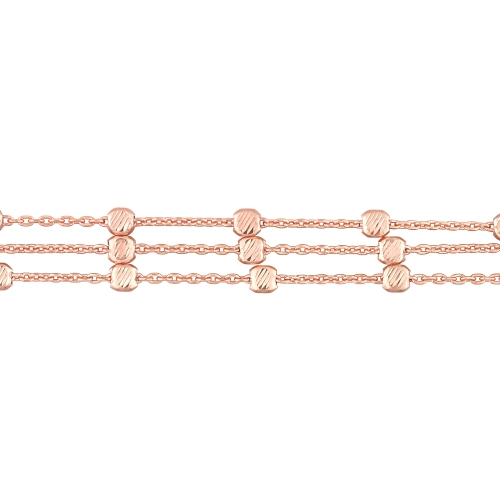 Amour Multi-Strand Link Bracelet Pink Silver