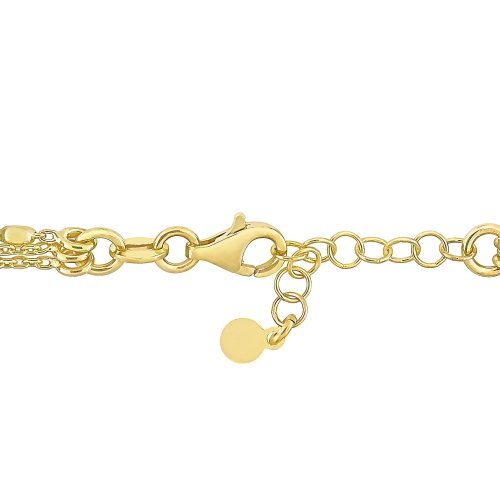 Amour Multi-Strand Chain Bracelet Yellow Silver