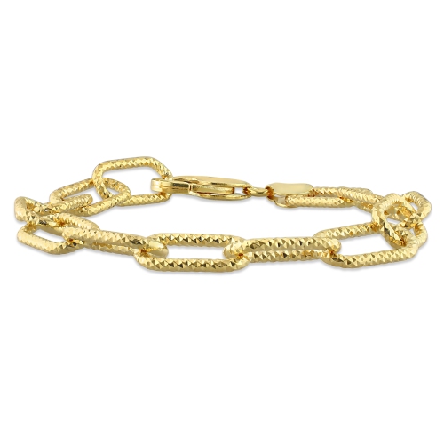 Amour Fancy Paperclip Chain Bracelet Yellow Silver