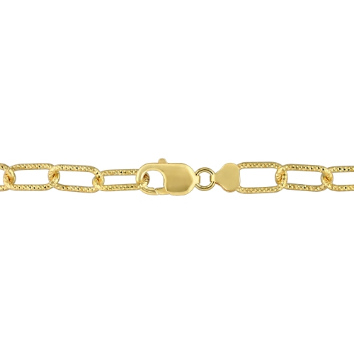 Amour Fancy Paperclip Chain Bracelet Yellow Silver