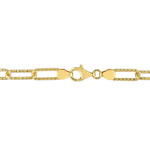 Amour Fancy Paperclip Chain Bracelet Yellow Silver