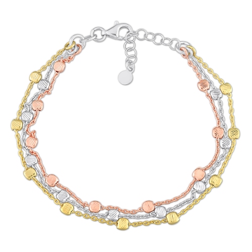 AMOUR  Multi-Strand Bracelet 3-Tone In Silver