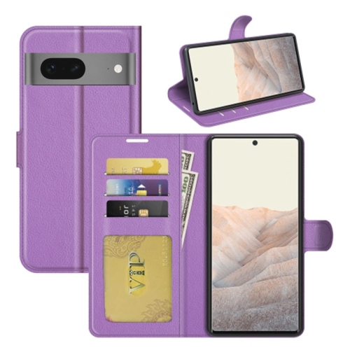 [CS] Google Pixel 7 2022 Case, Magnetic Leather Folio Wallet Flip Case Cover with Card Slot, Purple