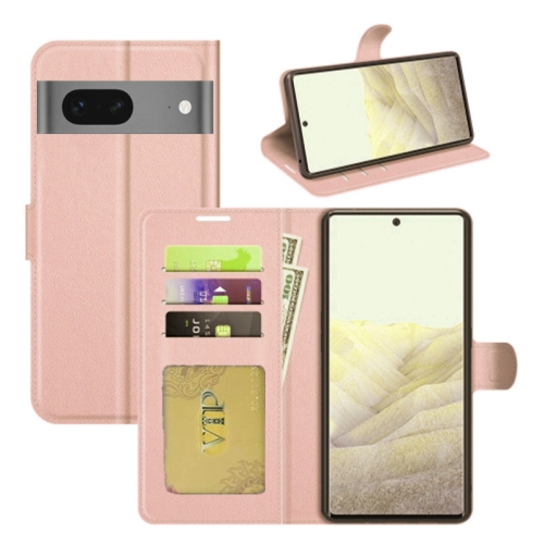 [CS] Google Pixel 7 2022 Case, Magnetic Leather Folio Wallet Flip Case Cover with Card Slot, Rose Gold