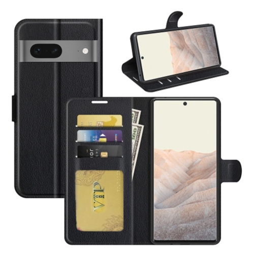 [CS] Google Pixel 7 2022 Case, Magnetic Leather Folio Wallet Flip Case Cover with Card Slot, Black