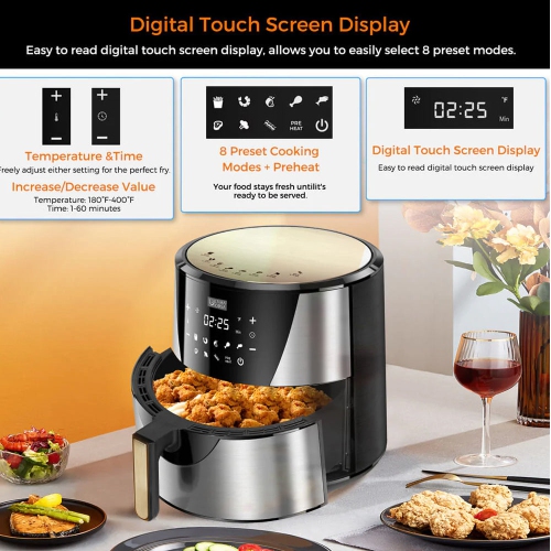 Open Box -Ultima Cosa Presto Luxe Grande Airfryer - 8L/8.5 Qt - Stainless Steel