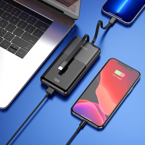 Chargeur de batterie externe portatif de 10000 mAh avec DEL et câbles Lightning USB-C pour tablettes iPad de Samsung de iPhone