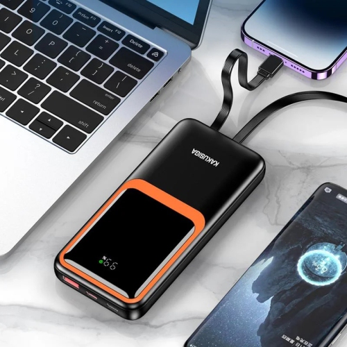 Chargeur de batterie externe portatif de 10000&nbsp;mAh et LED avec câble USB-C Lightning pour iPhone tablettes iPad de Samsung