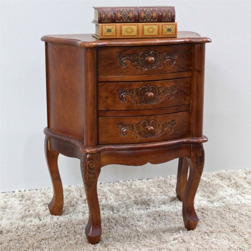 BOWERY HILL  3 Drawer End Table In Walnut Stain