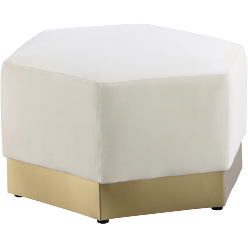 Meridian Furniture Marquis Cream Velvet Ottoman