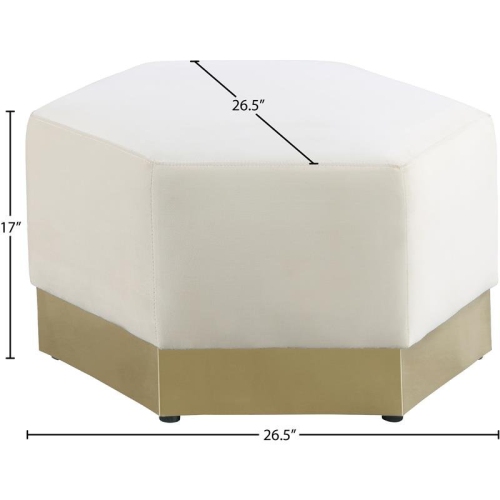 Meridian Furniture Marquis Cream Velvet Ottoman