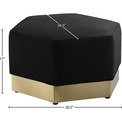 Pouf en velours noir Marquis de Meridian Furniture