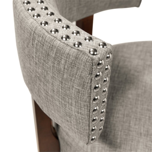 Tabouret de bar pivotant 29 po en tissu gris clair Kalin de Furniture of America