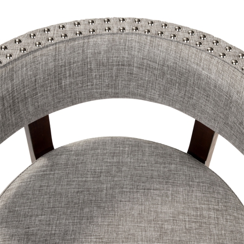 Tabouret de bar pivotant 29 po en tissu gris clair Kalin de Furniture of America