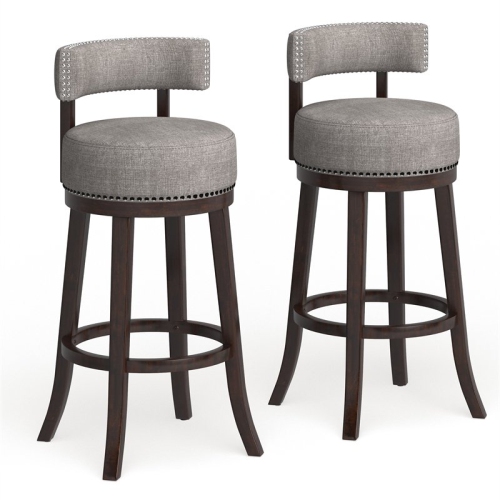 Tabouret de bar pivotant 29 po en tissu gris clair Kalin de Furniture of America