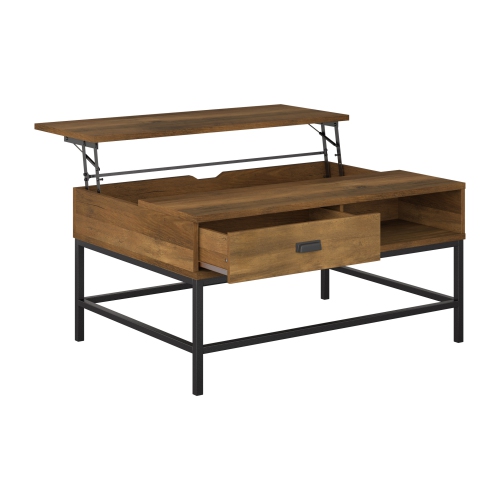 CorLiving LFF-270-C Fort Worth Brown Wood Grain Finish Lift Top Coffee Table