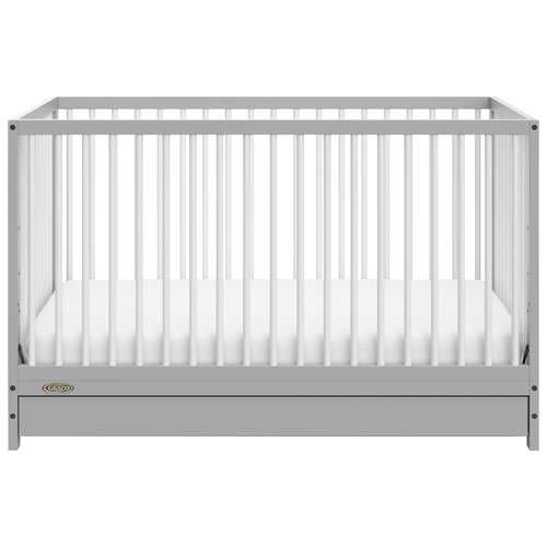 Graco Teddi 5-in-1 Convertible Crib with Drawer - Pebble Grey/White
