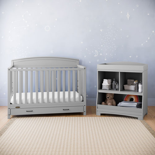 Graco benton convertible crib pebble gray online