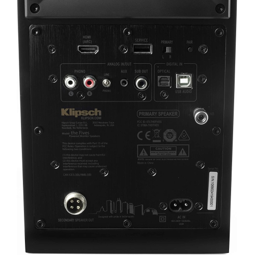 Klipsch The Fives Powered BT Bookshelf Speakers - Pair - Black-Open Box