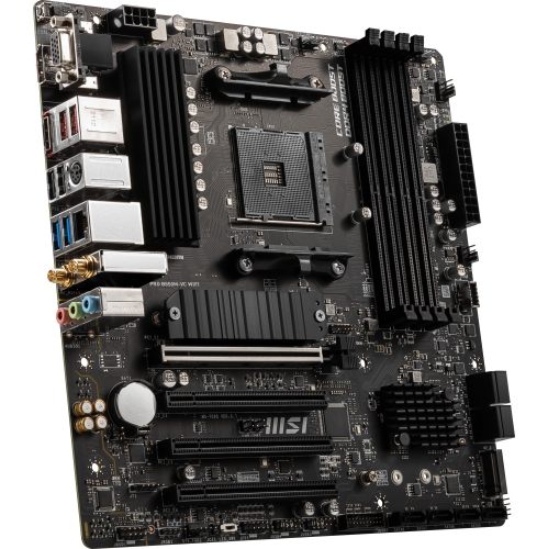 MSI PRO B550M-VC WIFI, AMD MATX AM4, WiFi6 Supports 3rd Gen AMD Ryzen Desktop CPU for Socket AM4, 4 Dimms DDR4, PCIE 4.0, M.2 x 2, USB 3.2 Ports,