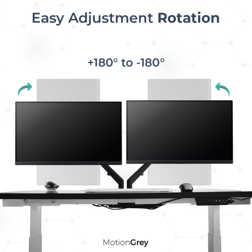 Support à bras double métal pour moniteur d'ordinateur MotionGrey installation à dégagement rapide avec pince VESA pour écran de 28 po au plus -